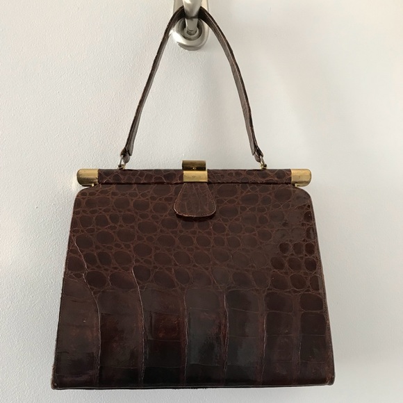 Sterling USA Handbags - Vintage Alligator Kelly Bag with brass hardware